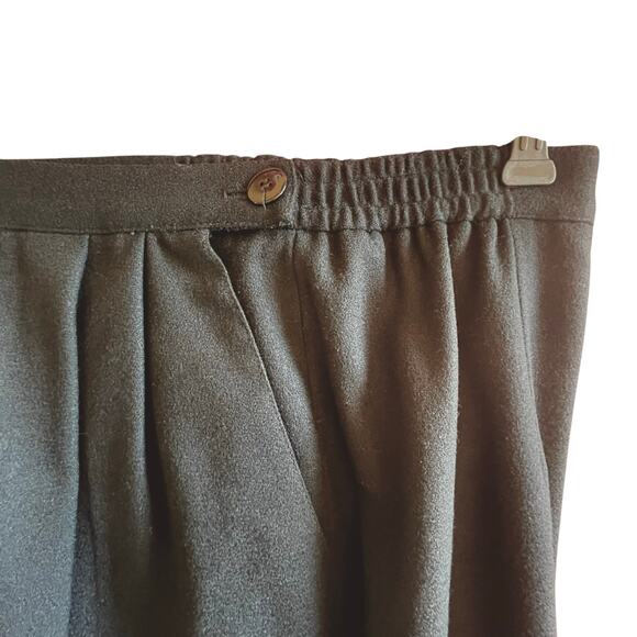 Talbots Black 100% Wool Dress Pants Sz 12p VTG Pleated Front Career Office - Picture 5 of 9